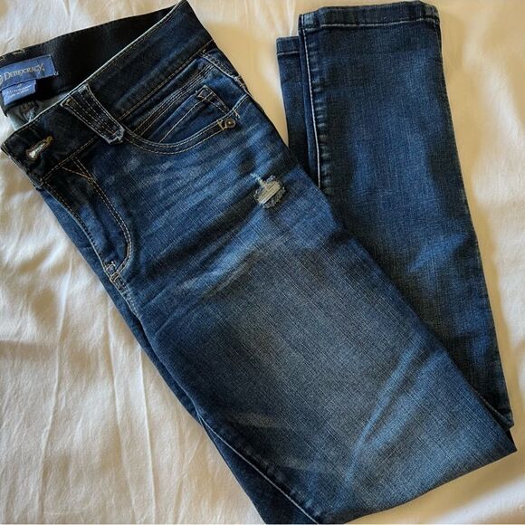 NWOT- “Ab"solution® High Rise Distressed Blue Denim Skinny Jeans- size 2 - Picture 5 of 6